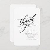 Klassische und einfache Kalligrafie-Gedenkstätte Dankeskarte (Vorne/Hinten)