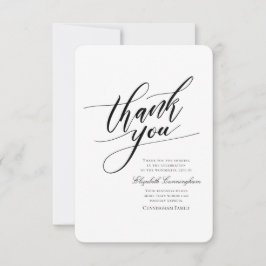 Klassische und einfache Kalligrafie-Gedenkstätte Dankeskarte