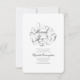 Klassische und einfache Kalligrafie-Gedenkstätte Dankeskarte