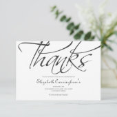 Klassische und einfache Kalligrafie-Gedenkstätte Dankeskarte (Stehend Vorderseite)