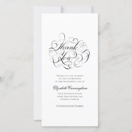 Klassische und einfache Kalligrafie-Gedenkstätte Dankeskarte