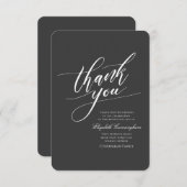 Klassische und einfache Kalligraphie-Gedenkstätte Dankeskarte (Vorne/Hinten)