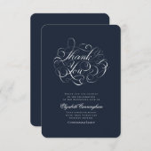 Klassische und einfache Kalligraphie-Gedenkstätte Dankeskarte (Vorne/Hinten)