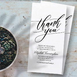 Klassische und einfache Kalligraphie-Gedenkstätte Dankeskarte