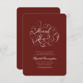 Klassische und einfache Kalligraphie-Gedenkstätte Dankeskarte (Vorne/Hinten)