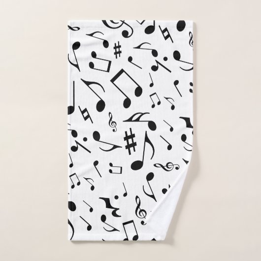 Klassische und einfache schwarze Musiknoten auf We Badhandtuch Set (Handtuch)