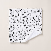 Klassische und einfache schwarze Musiknoten auf We Badhandtuch Set (Waschlappen)