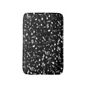 Klassische und einfache weiße Musiknoten auf schwa Badematte (Vorderseite Vertikal)