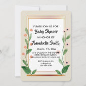 Klassische und elegante Babydusche Einladung (Vorderseite)