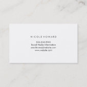 Klassische und elegante Elemente Visitenkarte (Rückseite)