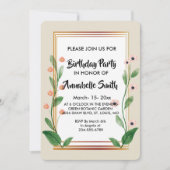 Klassische und elegante Geburtstagsparty Einladung (Vorderseite)