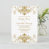 Klassische und elegante Goldfarbenwelten Einladung (Stehend Vorderseite)