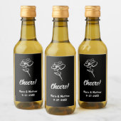 Klassische und elegante Gotische Schwarze Flora Sk Weinetikett (Flaschen)