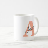 Klassische und elegante Initialen und Name Soft Pe Kaffeetasse (VorderseiteRechts)