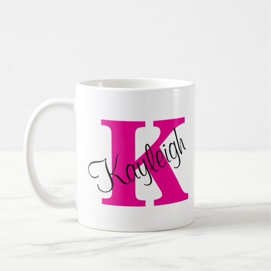 Klassische und elegante Personalisierte Initialen Kaffeetasse (Links)