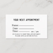 Klassische und elegante Personalkarte Terminkarte (Rückseite)