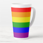 Klassische und elegante Regenbogenflagge Milchtasse (Rechte Ecke)