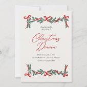 Klassische und elegante Weihnachtsessen Einladung (Vorderseite)