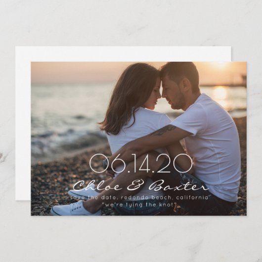 Klassische und Hübsche Save the Date Karte (Vorne/Hinten)