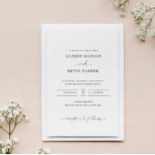 Klassische und minimalistische Schwarz-Weiß-Hochze Einladung