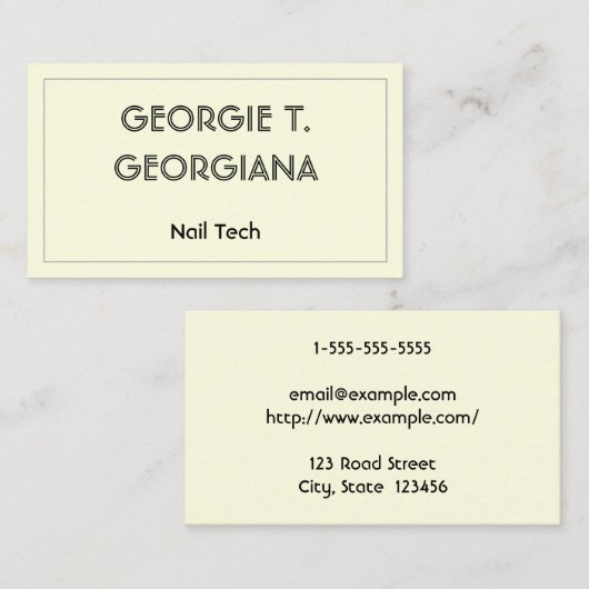 Klassische und moderne Nail-Tech-Visitenkarte Visitenkarte (Vorne/Hinten)