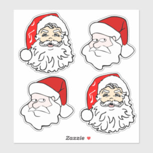 Klassische und moderne Santa Faces Aufkleber
