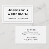 Klassische und saubere Innendekoratorkarte Visitenkarte (Vorne/Hinten)