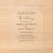 Klassische und schicke Arch-Hochzeit Acryleinladungen (Vorderseite)