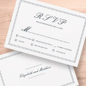 Klassische und schlichte Hochzeitsfeier RSVP Karte