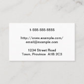 Klassische und traditionelle Berufliche Visitenkar Visitenkarte (Rückseite)