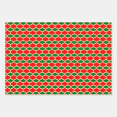 Klassische Urlaubsmuster Rot Grün und Gold Geschenkpapier Set (Vorderseite)