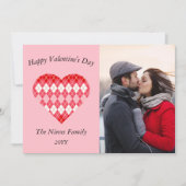 Klassische Valentinrot-rosa Raute (rosa) Feiertagskarte (Vorderseite)