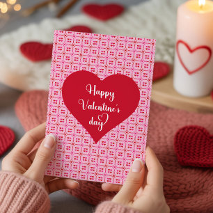 Klassische Valentinsgrußkarte mit rosa roten Herze Feiertagskarte