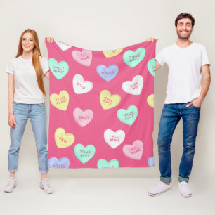 Klassische Valentinstag-Schokoladeherzen Fleecedecke