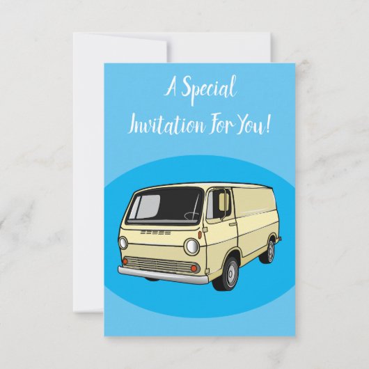 Klassische van-Cartoon-Abbildung Einladung (Rückseite)