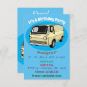 Klassische van-Cartoon-Abbildung Einladung (Vorne/Hinten)