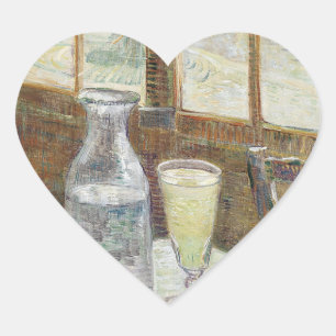 Klassische Van Gogh Paris Café Absinthe Kunst Herz-Aufkleber