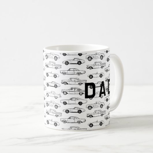 Klassische Väter in schwarzem Design Kaffeetasse (VorderseiteRechts)