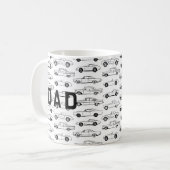 Klassische Väter in schwarzem Design Kaffeetasse (Vorderseite Links)