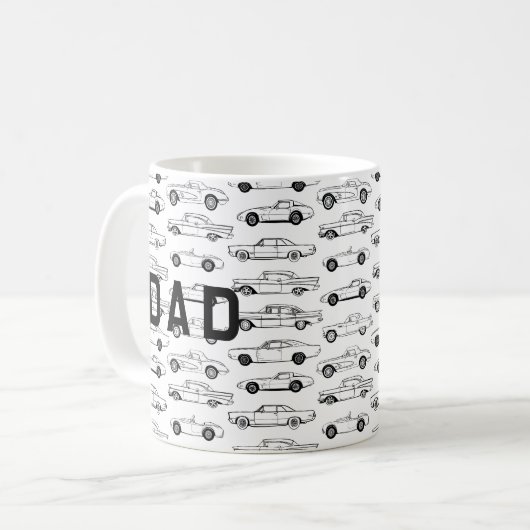 Klassische Väter in schwarzem Design Kaffeetasse (Vorderseite Links)