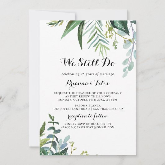 Klassische Vegetation tropisch noch immer Vow Erne Einladung (Vorderseite)