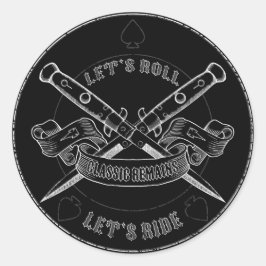 Klassische Verbleibe Runder Aufkleber