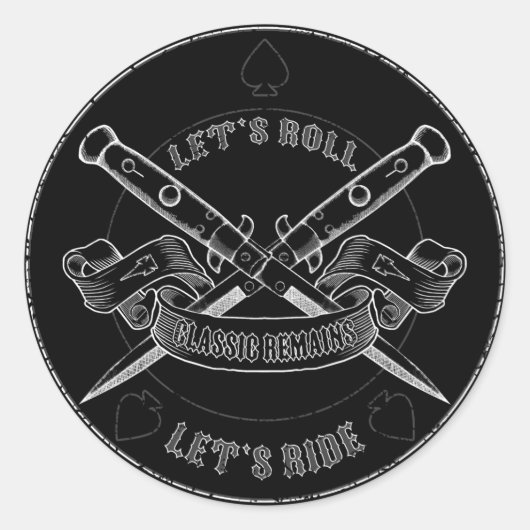 Klassische Verbleibe Runder Aufkleber (Vorderseite)