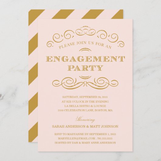 KLASSISCHE VERLOBUNG| EINLADUNG DER ENGAGENTPARTEI (Vorne/Hinten)