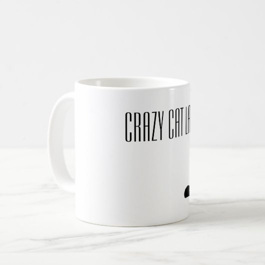 Klassische verrückte Katzen-Dame Mug Kaffeetasse (Vorderseite Links)