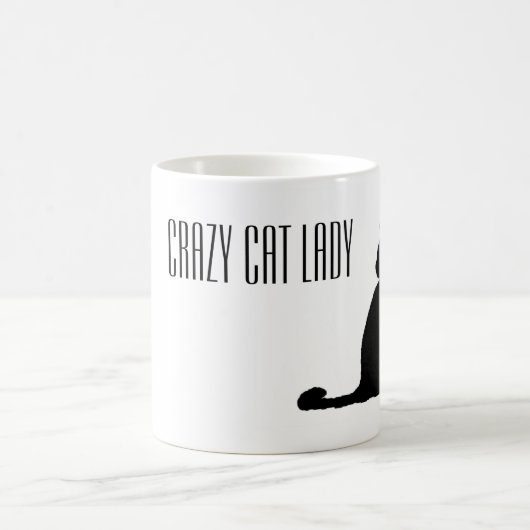 Klassische verrückte Katzen-Dame Mug Kaffeetasse (Mittel)