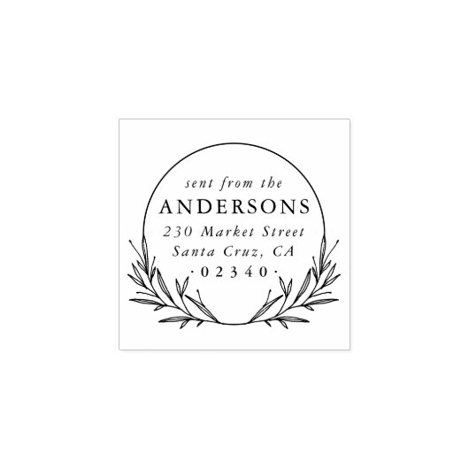 Klassische Versendung aus Familienname und Rücksen Gummistempel (Prägung)