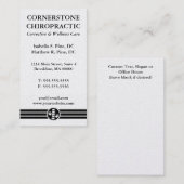 Klassische vertikale Chiropraktik-Visitenkarten Visitenkarte (Vorne/Hinten)