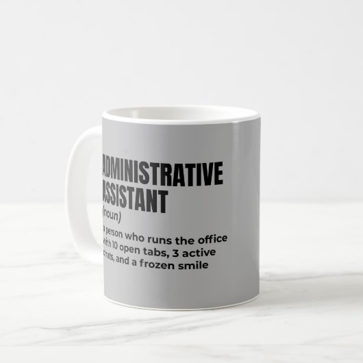 Klassische Verwaltungsassistenzdefinition Kaffeetasse (Vorderseite Links)