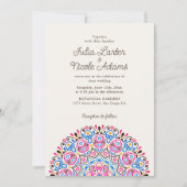 Klassische Verzierte Art Deco Stil Mandala Wedding Einladung (Vorderseite)